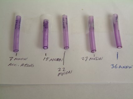 EMPEH coating inside PVC tubing after accelerated aging